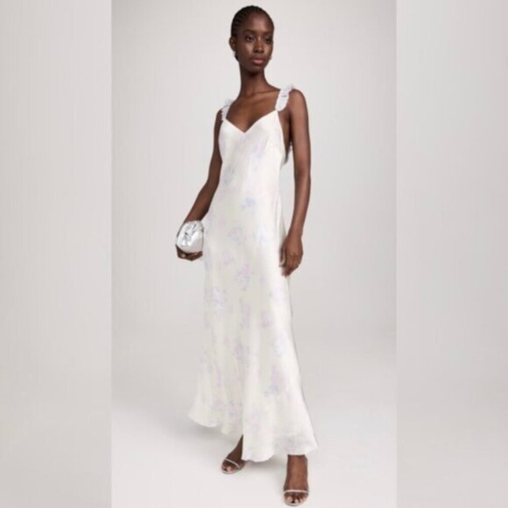 NWT LoveShackFancy Elizabella Lilac Pearl Maxi Dress